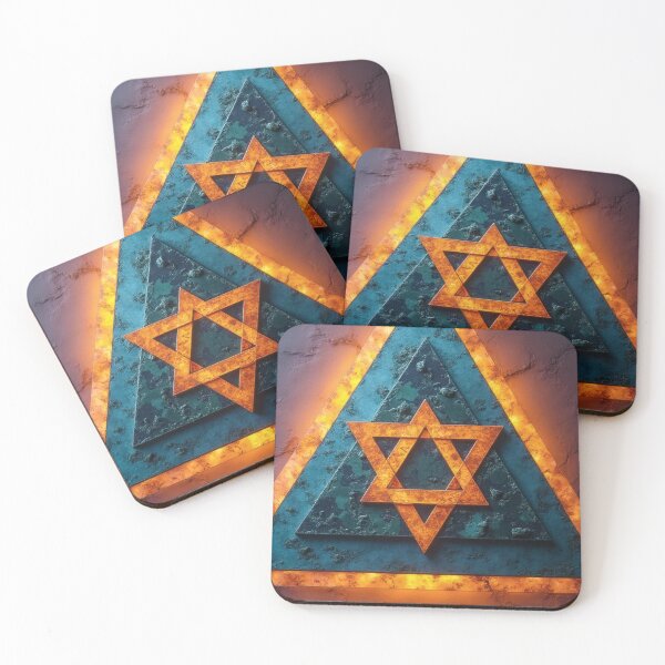 Item preview, Abstract triangular composition with Star of David lights designed and sold by Mianku | Für das Leben.