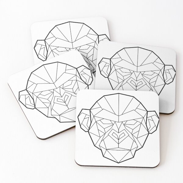 Item preview, geometric portrait of a monkey designed and sold by undrethMonkee.