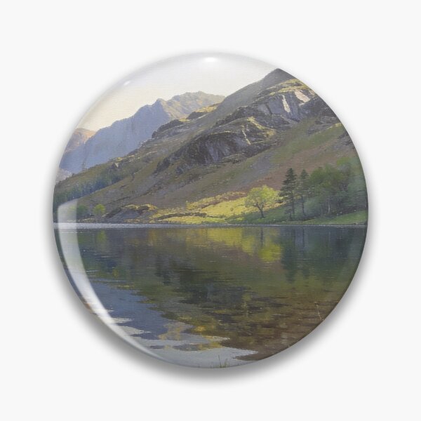 Item preview, Buttermere Lake Reflection Painting – Lake District Landscape Art designed and sold by QuietCanvasArtworks.