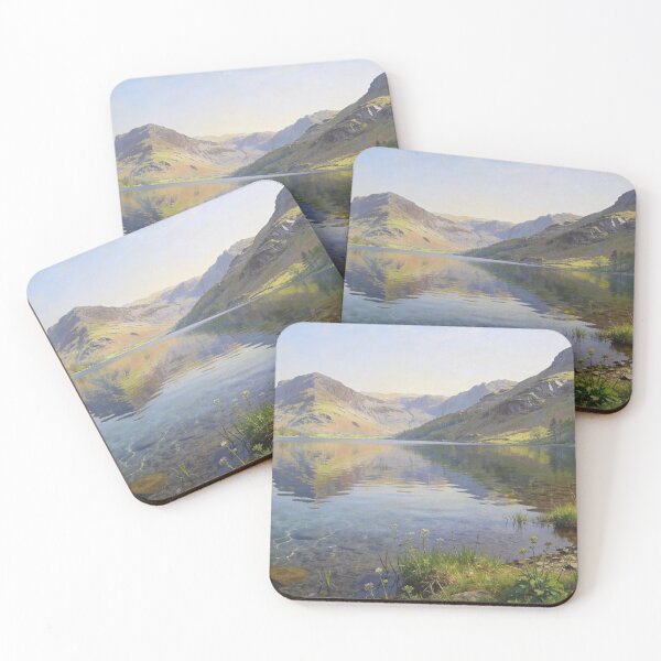 Item preview, Buttermere Lake Reflection Painting – Lake District Landscape Art designed and sold by QuietCanvasArtworks.