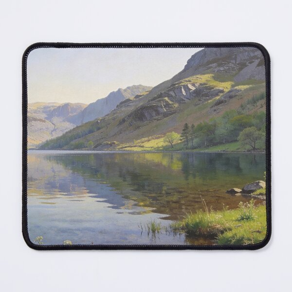 Item preview, Buttermere Lake Reflection Painting – Lake District Landscape Art designed and sold by QuietCanvasArtworks.