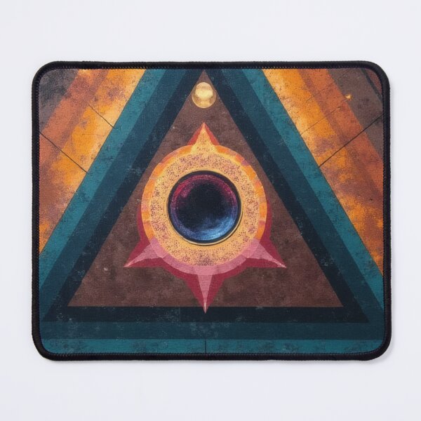 Item preview, Abstract triangle with golden eye and sphere designed and sold by Mianku | Für das Leben.