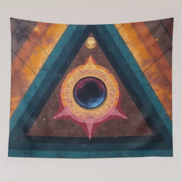 Item preview, Abstract triangle with golden eye and sphere designed and sold by Mianku | Für das Leben.