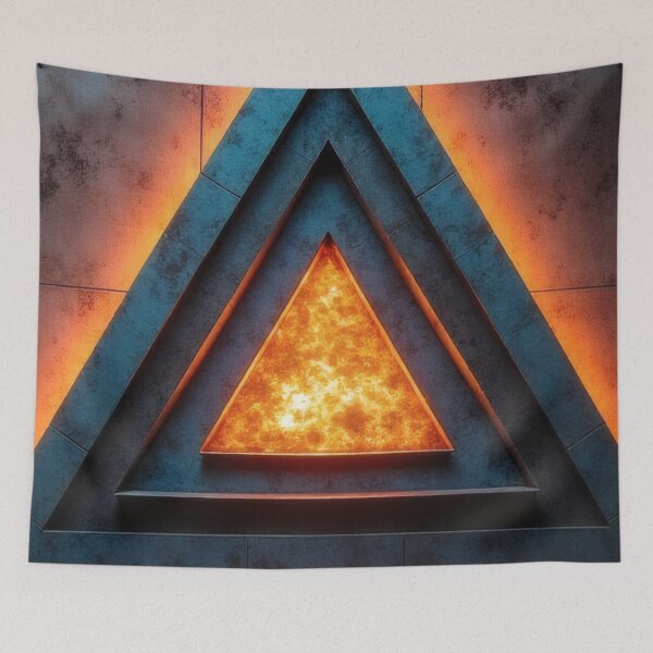 Item preview, Illuminated triangle in an industrial setting designed and sold by Mianku | Für das Leben.