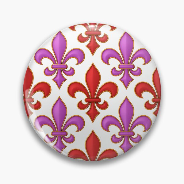 Item preview, Red Purple Fleur-de-lis Design On White Background  designed and sold by PatternTitan.