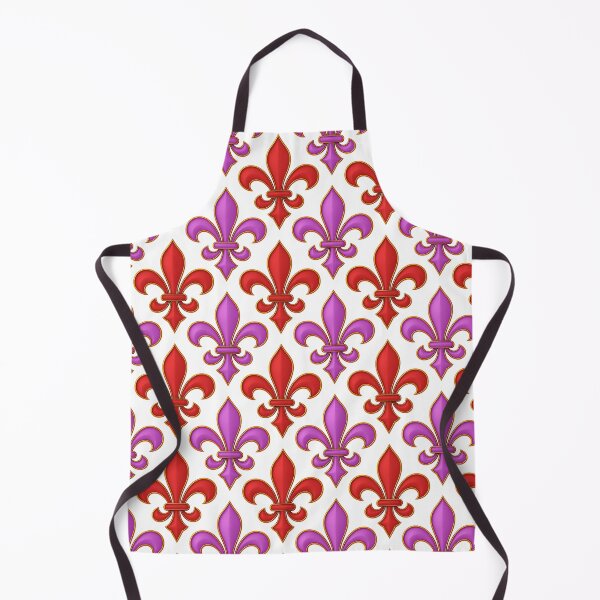 Item preview, Red Purple Fleur-de-lis Design On White Background designed and sold by PatternTitan.