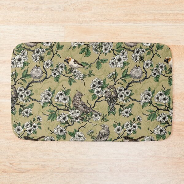 Item preview, Birds and cherry blossom on ecru designed and sold by Katerina Mitkova Kirilova.