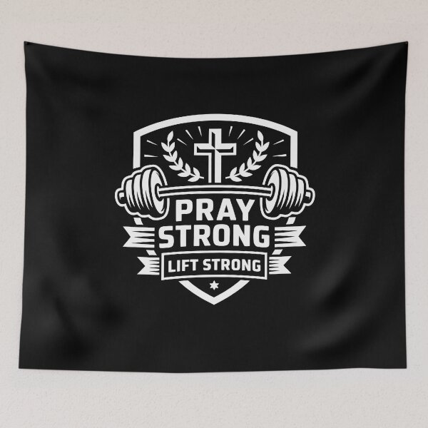 Item preview, Pray Strong Lift Strong Christian designed and sold by MooonTees.