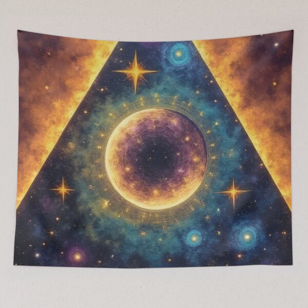 Item preview, Cosmic pyramid with stars and planets designed and sold by Mianku | Für das Leben.