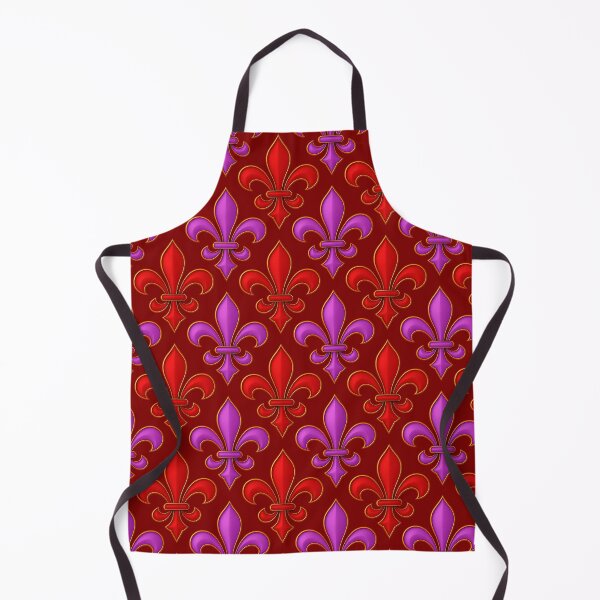 Item preview, Red Purple Fleur-de-lis Design On Maroon Background designed and sold by PatternTitan.