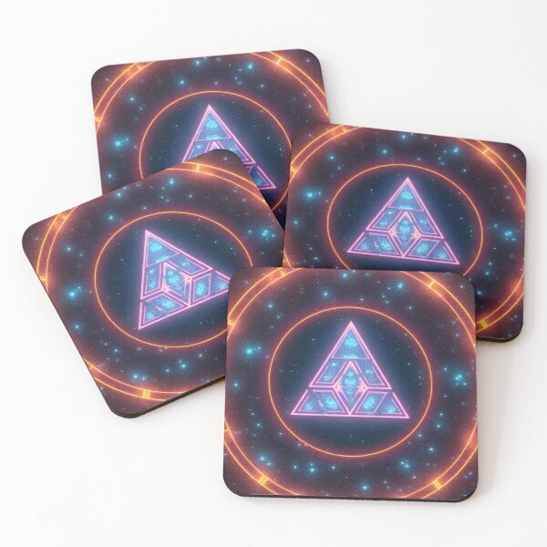Item preview, Neon triangle in a cosmic ring with stars designed and sold by Mianku | Für das Leben.