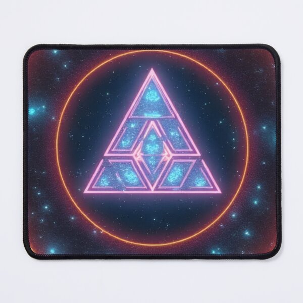 Item preview, Neon triangle in a cosmic ring with stars designed and sold by Mianku | Für das Leben.