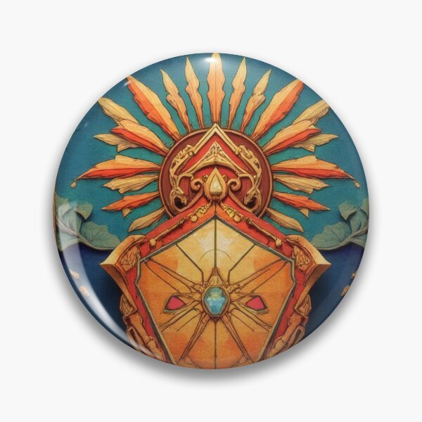 Item preview, Ornate shield with sun symbolism and gemstones designed and sold by Mianku | Für das Leben.