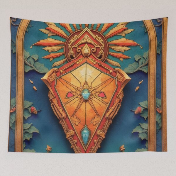 Item preview, Ornate shield with sun symbolism and gemstones designed and sold by Mianku | Für das Leben.