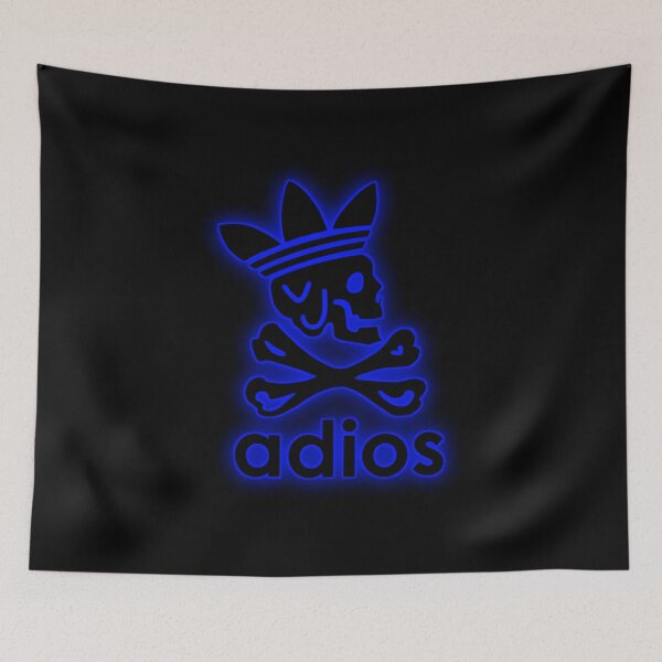 Item preview, Adios Skull Neon Blue Sticker T-Shirt designed and sold by Runnada.