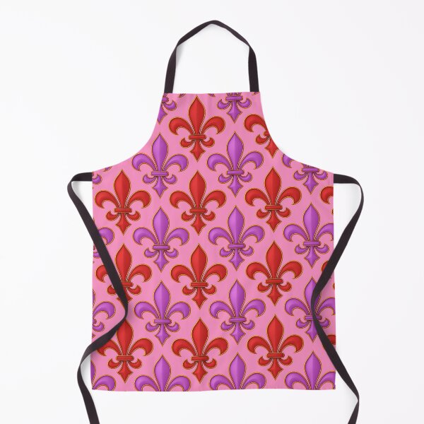 Item preview, Red Purple Fleur-de-lis Design On Pink Background designed and sold by PatternTitan.