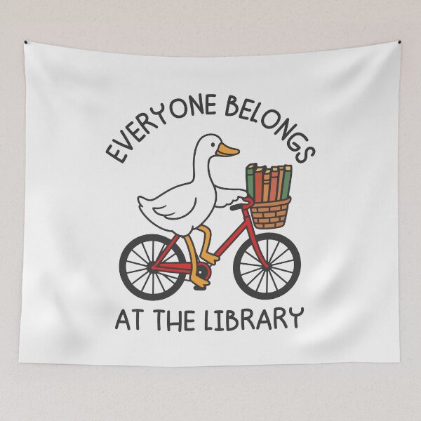 Item preview, Everyone belongs at the library Cute Librarian Goose Book Lover designed and sold by gunaone-design.