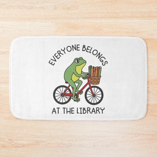 Item preview, Everyone belongs at the library Cute Librarian Frog Book Lover designed and sold by gunaone-design.