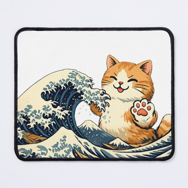 Item preview, Japanese Wave Cat designed and sold by BluebubbleTeashop.