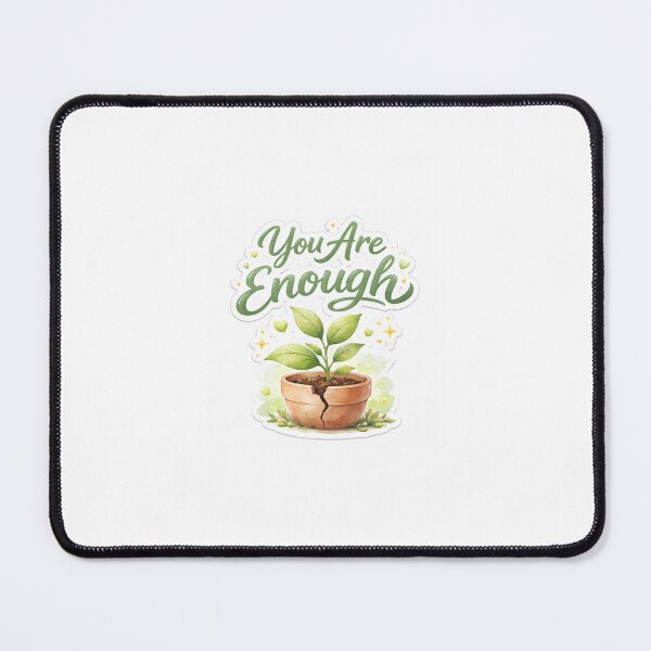 Item preview, You Are Enough Sticker ? | Mental Health Affirmation | Watercolor Plant in Cracked Pot | Self Care Aesthetic designed and sold by SparkVault.
