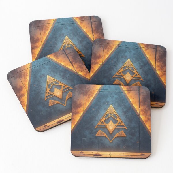 Item preview, Golden triangle symbol on a blue background. designed and sold by Mianku | Für das Leben.