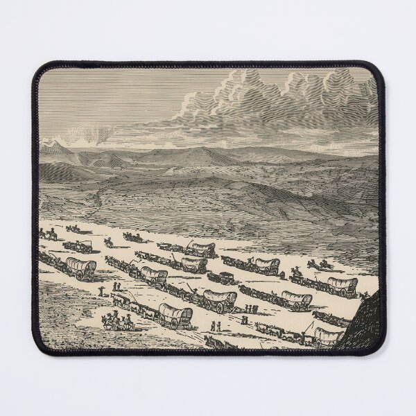 Item preview, Santa Fe Trail Wagon Caravan 1844 Frontier Illustration designed and sold by TheSoulOfArt.