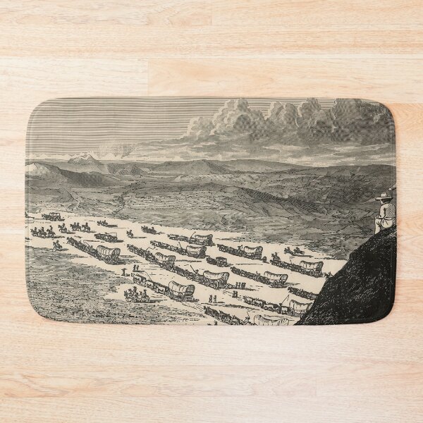 Item preview, Santa Fe Trail Wagon Caravan 1844 Frontier Illustration designed and sold by TheSoulOfArt.