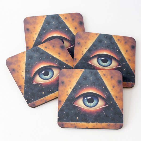 Item preview, All-seeing eye in a cosmic triangular constellation designed and sold by Mianku | Für das Leben.