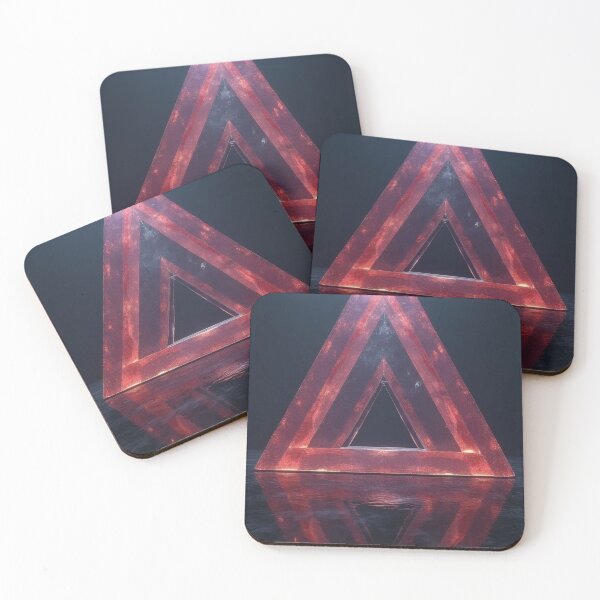 Item preview, Symmetrical red triangular frame over dark water designed and sold by Mianku | Für das Leben.