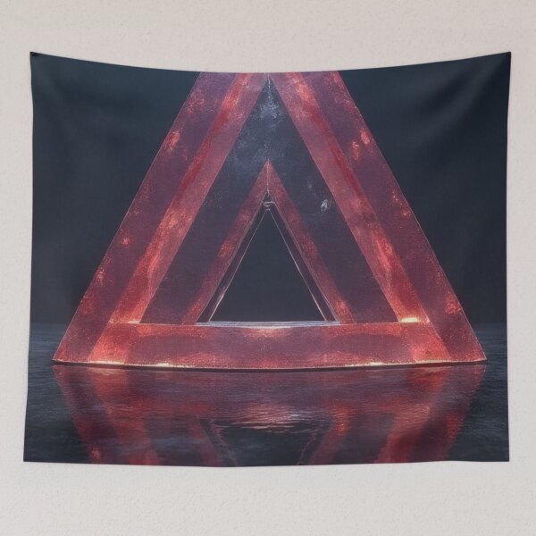 Item preview, Symmetrical red triangular frame over dark water designed and sold by Mianku | Für das Leben.