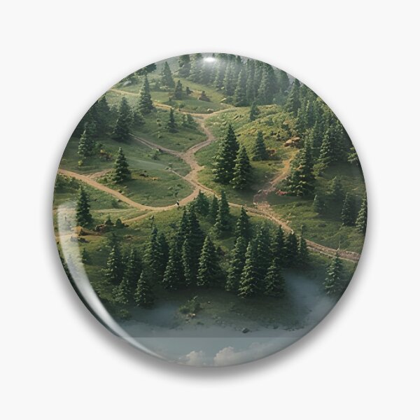 Item preview, Three times green hilly landscape with temples designed and sold by Mianku | Für das Leben.