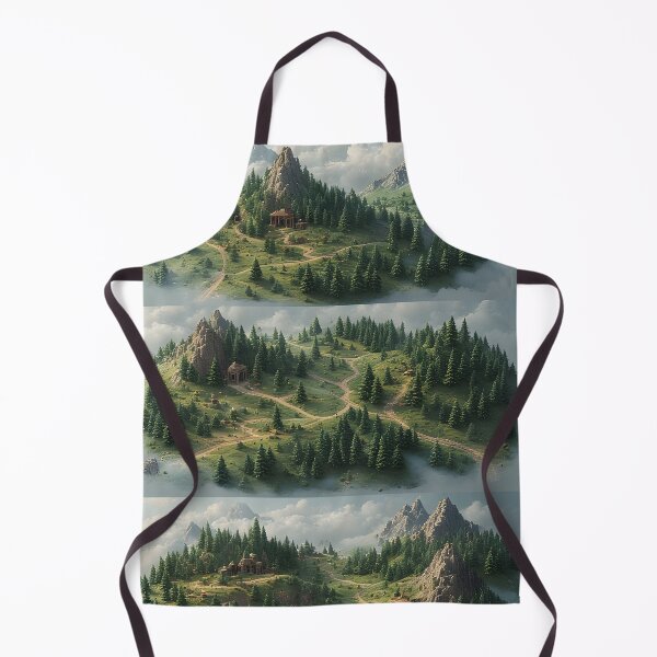 Item preview, Three times green hilly landscape with temples designed and sold by Mianku | Für das Leben.