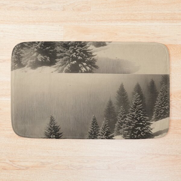 Item preview, Snow-covered fir trees in a sepia-toned winter landscape designed and sold by Mianku | Für das Leben.