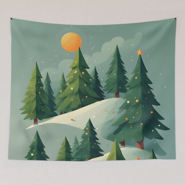 Item preview, Winter Christmas trees in the snowy hills designed and sold by Mianku | Für das Leben.