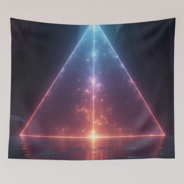 Item preview, Luminous triangular structure above dark water designed and sold by Mianku | Für das Leben.