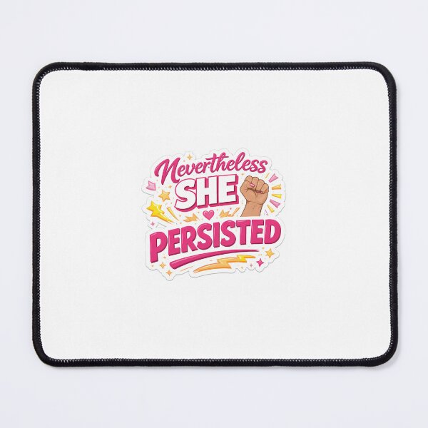 Item preview, Nevertheless She Persisted Sticker ✊? | Feminist Empowerment Decal | Bold Activist Quote with Raised Fist designed and sold by SparkVault.