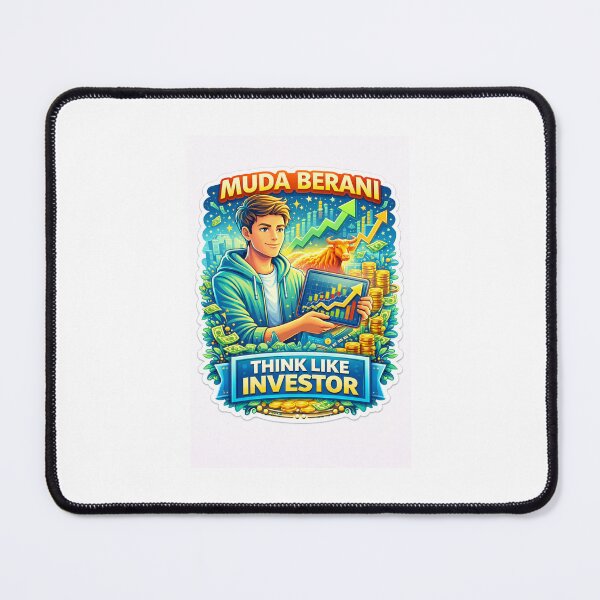 Item preview, Muda Berani Think Like Investor Sticker – Stock Market Mindset, Smart Investing, Financial Freedom, Young Investor Motivation designed and sold by Wander Pop Studio.