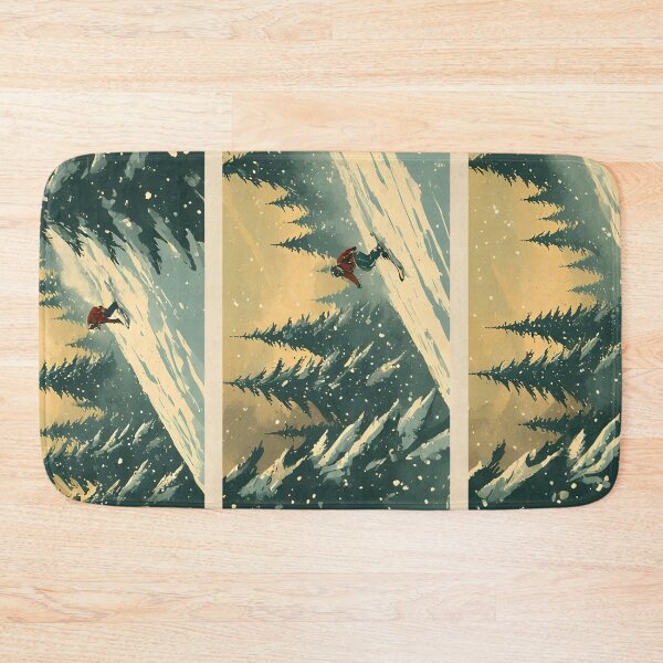 Item preview, Vintage-style skier skiing down a mountain in winter designed and sold by Mianku | Für das Leben.