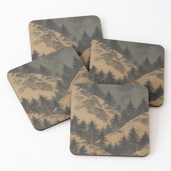Item preview, Snow-covered mountains with pine trees in winter designed and sold by Mianku | Für das Leben.