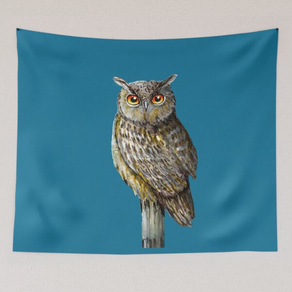 Item preview, Eagle Owl with Orange Eyes designed and sold by Bwiselizzy.