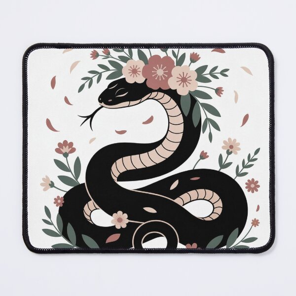 Item preview, Snake Flower Crown Poster — Cottagecore Snake Gift, Botanical Art, Snake Lover designed and sold by TheFlamedArts.