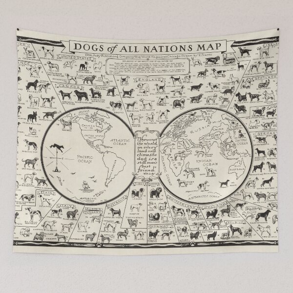 Item preview, Dogs of All Nations Map 1936 designed and sold by colourfind.