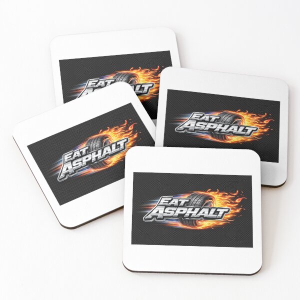 Item preview, Eat Asphalt Car Sticker ? | Chrome Racing Decal with Tire Flames | Speed Drift Automotive Design designed and sold by SparkVault.