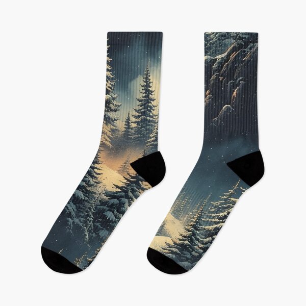 Item preview, Snow-covered forest in the golden evening light designed and sold by Mianku | Für das Leben.