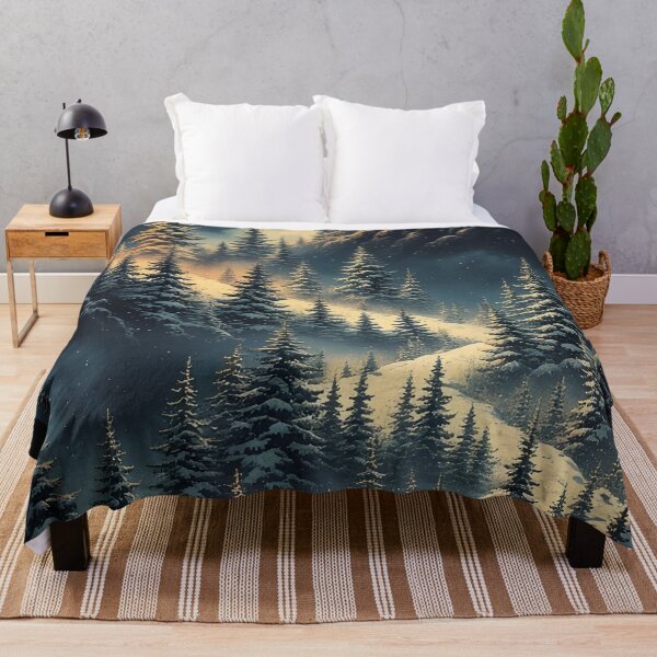 Item preview, Snow-covered forest in the golden evening light designed and sold by Mianku | Für das Leben.