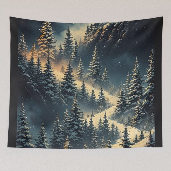 Item preview, Snow-covered forest in the golden evening light designed and sold by Mianku | Für das Leben.