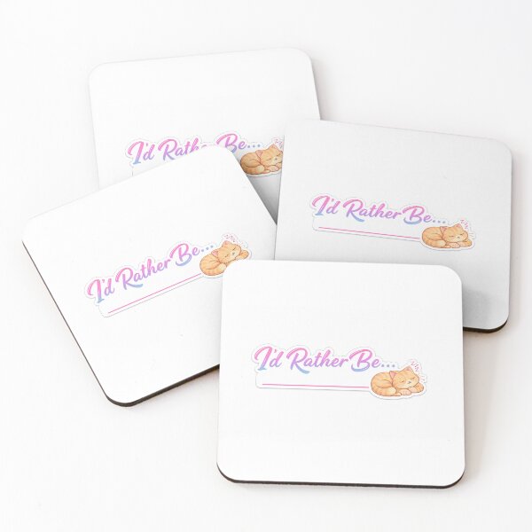 Item preview, I'd Rather Be… Cat Sticker ?? | Customizable Sassy Driver Decal | Cute Sleepy Cat Pastel Aesthetic designed and sold by SparkVault.