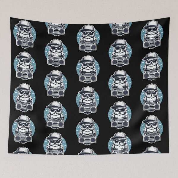Item preview, Cool Owl – Retro Boombox Vibes designed and sold by Dogandesighn.
