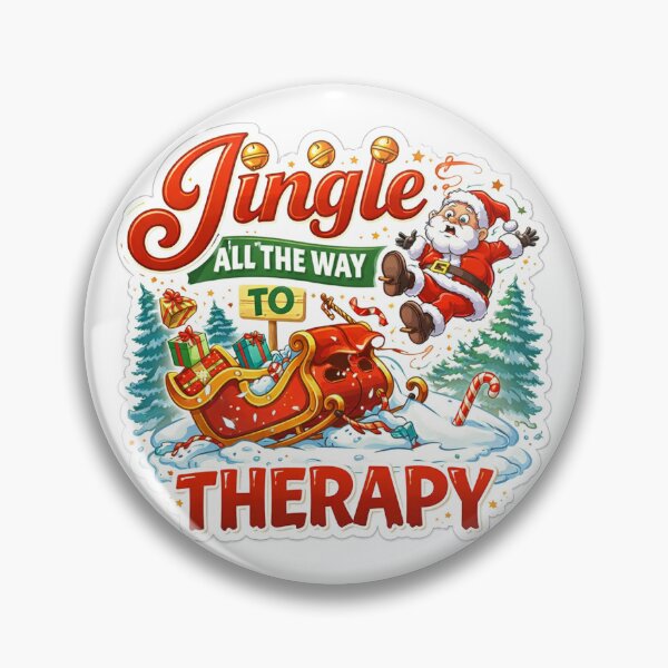 Item preview, Jingle All the Way to Therapy Sticker ?? | Funny Christmas Sleigh Crash Decal | Holiday Humor Design designed and sold by SparkVault.