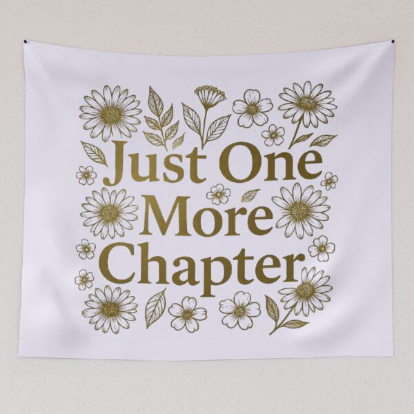 Item preview, Just One More Chapter Floral Book Lover Gift, Wildflower Reader Aesthetic, Gold Floral Design, Bookish Gift for Women designed and sold by Syrupulse.